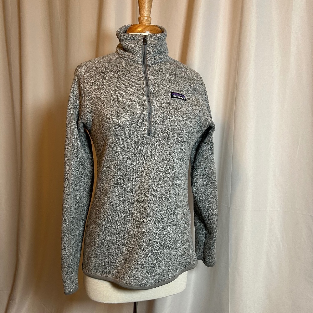 WOMEN'S PATAGONIA BETTER SWEATER 1/4 ZIP PULLOVER GRAY HEATHER - SIZE LARGE
